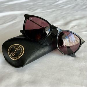 Ray Ban Erika Sunglasses - Polarized - Black/Purple